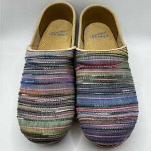 Dansko Multicolor Woven Clogs Slip On Comfort Shoes EU 37 US 6.5 7